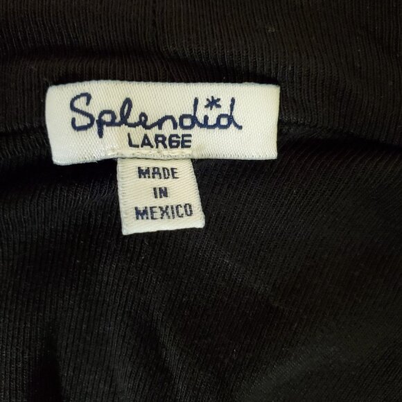 Splendid Jersey Cardigan Wrap Open Front Long Sleeve T Shirt Black Sz L - Picture 5 of 6